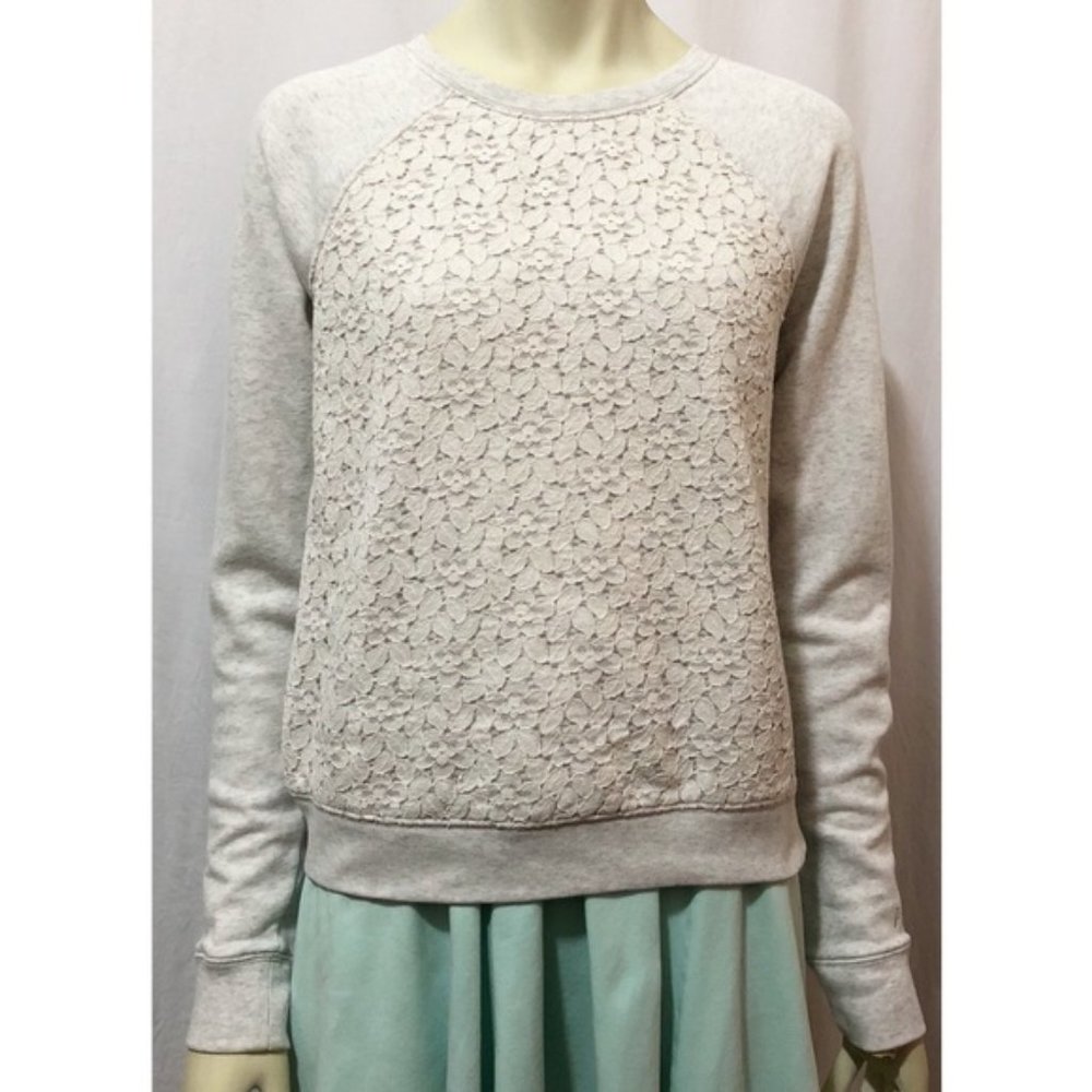 PINK Victoria’s Secret XS Gray Lace Sweatshirt